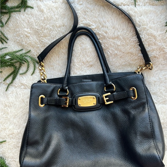 Michael Kors Black Leather Tote Bag